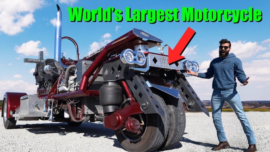The world's largest motorcycle the SRK Cycles Tower trike
