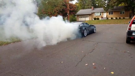 Watch: Idiot Fry A C7 Corvette Clutch Attempting A Burnout
