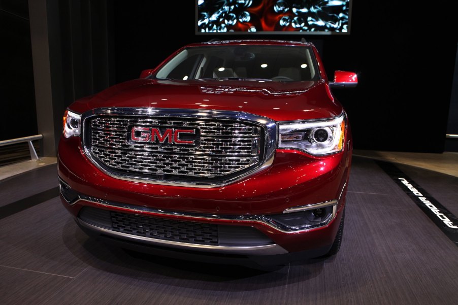 2016 GMC Acadia Denali is on display at the 108th Annual Chicago Auto Show at McCormick Place in Chicago, Illinois on February 11, 2016.