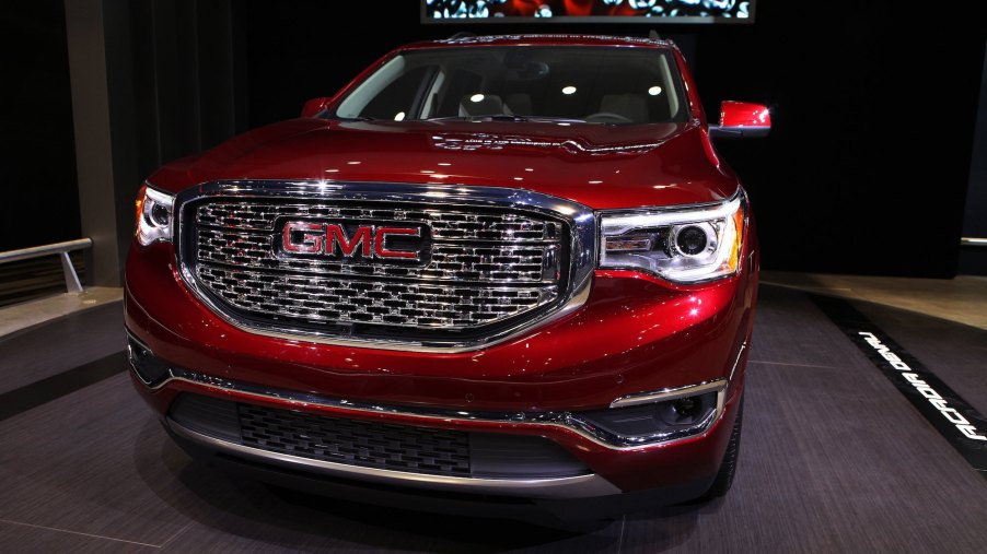 2016 GMC Acadia Denali is on display at the 108th Annual Chicago Auto Show at McCormick Place in Chicago, Illinois on February 11, 2016.
