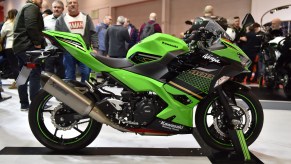 Kawasaki Ninja 400 Performance Edition at ExCel on February 14, 2020, in London, England.