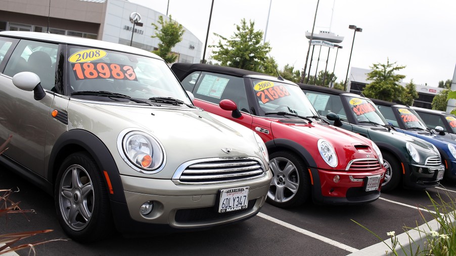 Used cars are displayed on a sales lot on June 9, 2011 in San Rafael, California.
