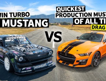 Can a 2020 Ford Mustang Shelby GT500 Keep up With a 1400-Hp Hoonicorn?