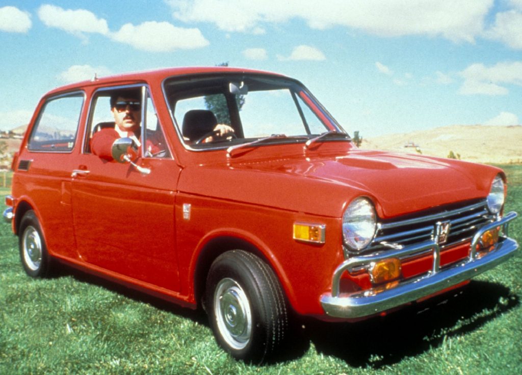 A red 1967 Honda N600
