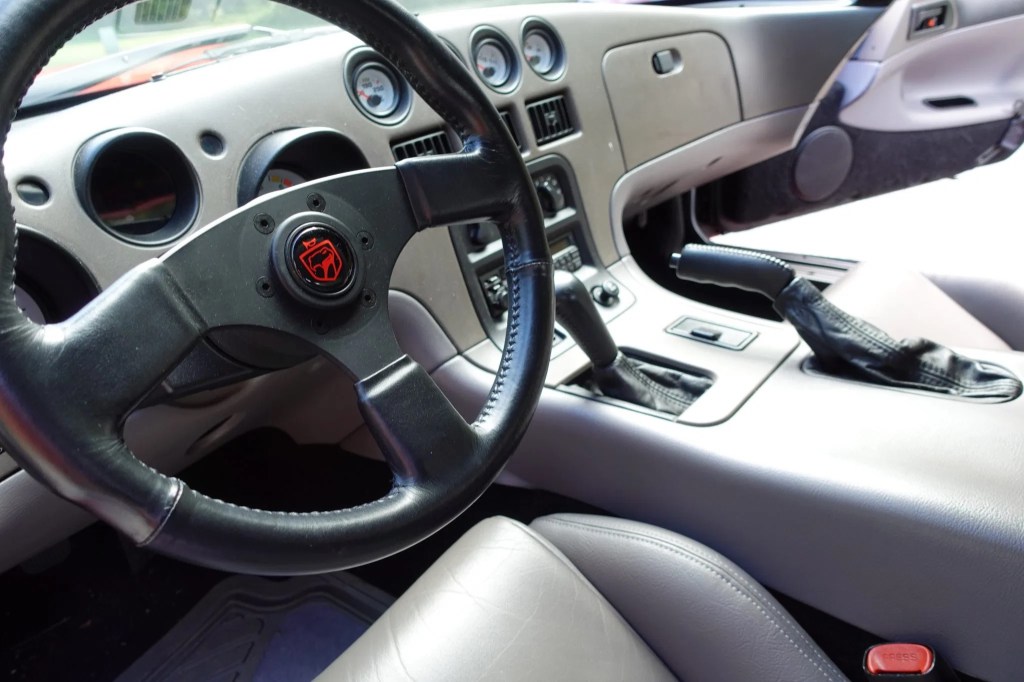 The 1994 Dodge Viper RT/10's gray interior