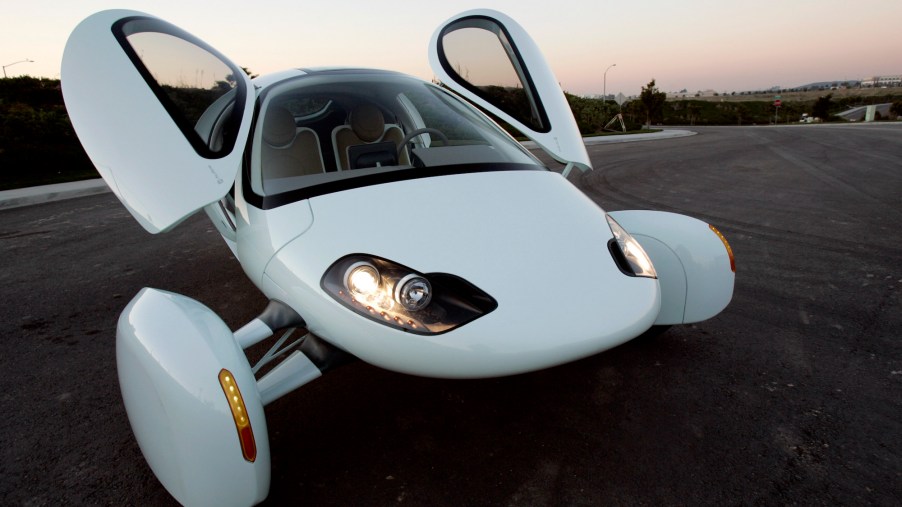 The 2008 Aptera Typ-1 was designed as an electric vehicle and later as an extended-range electric.