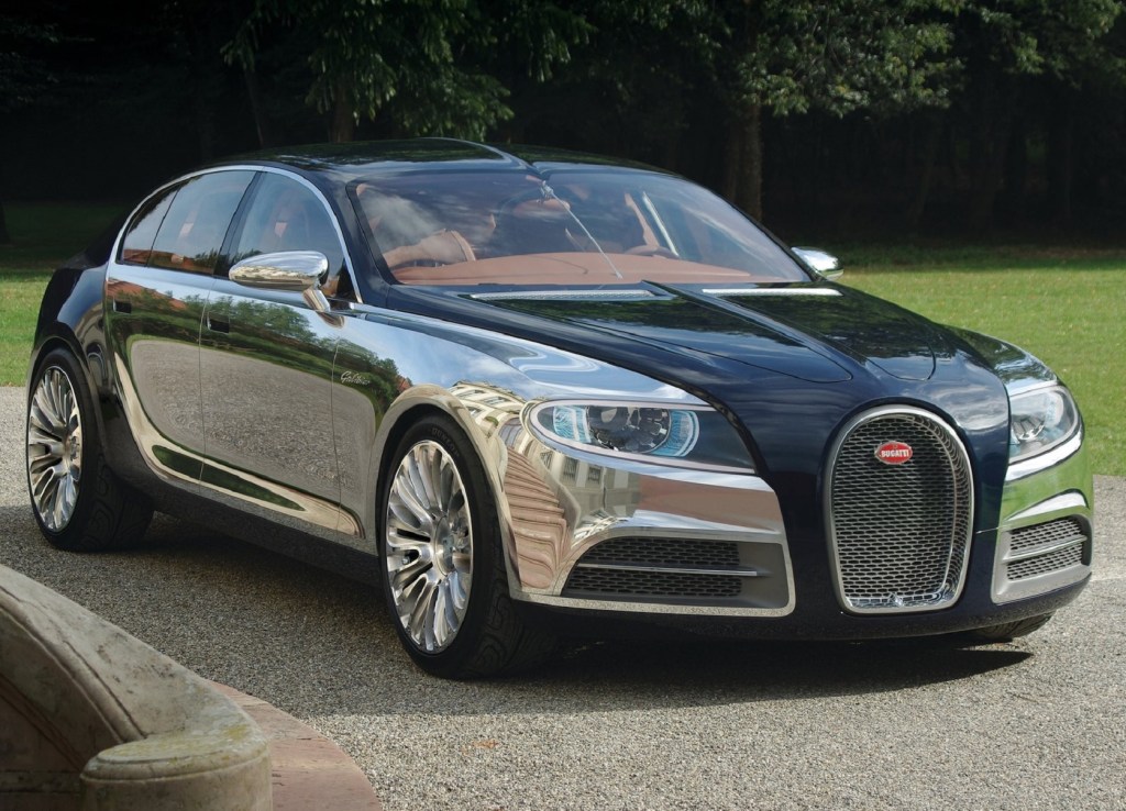 The chrome-and-dark-blue 2009 Bugatti Galibier Concept