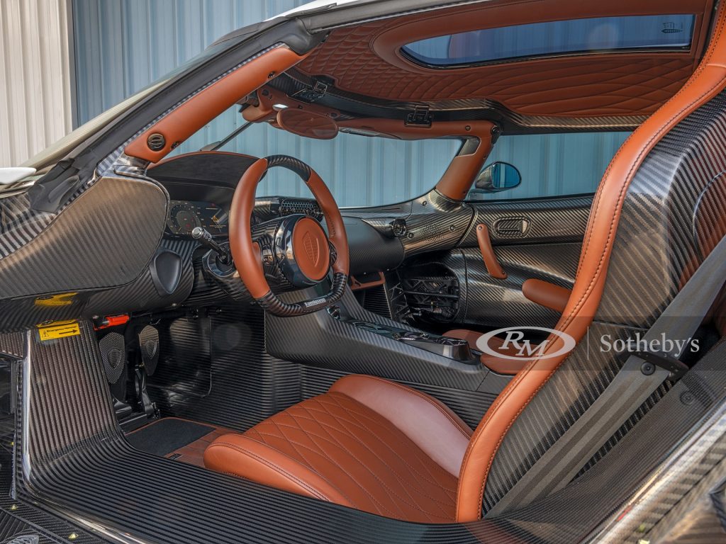 The interior of this 2019 Koenigsigg Regera has plenty of carbon fiber.