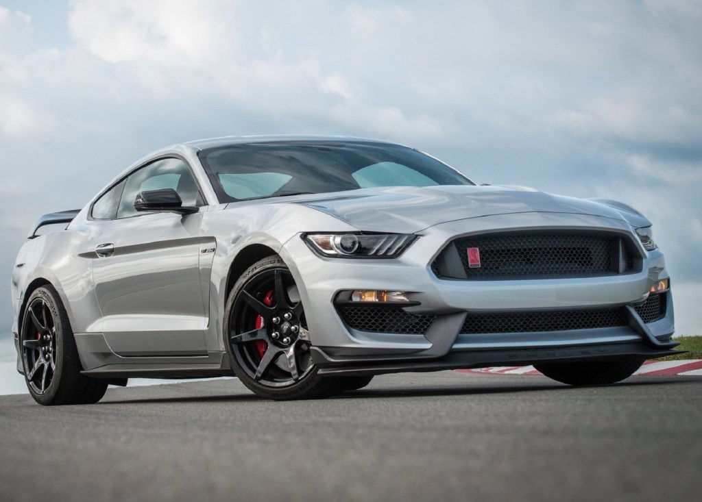A silver-gray 2020 Ford Shelby Mustang GT350R