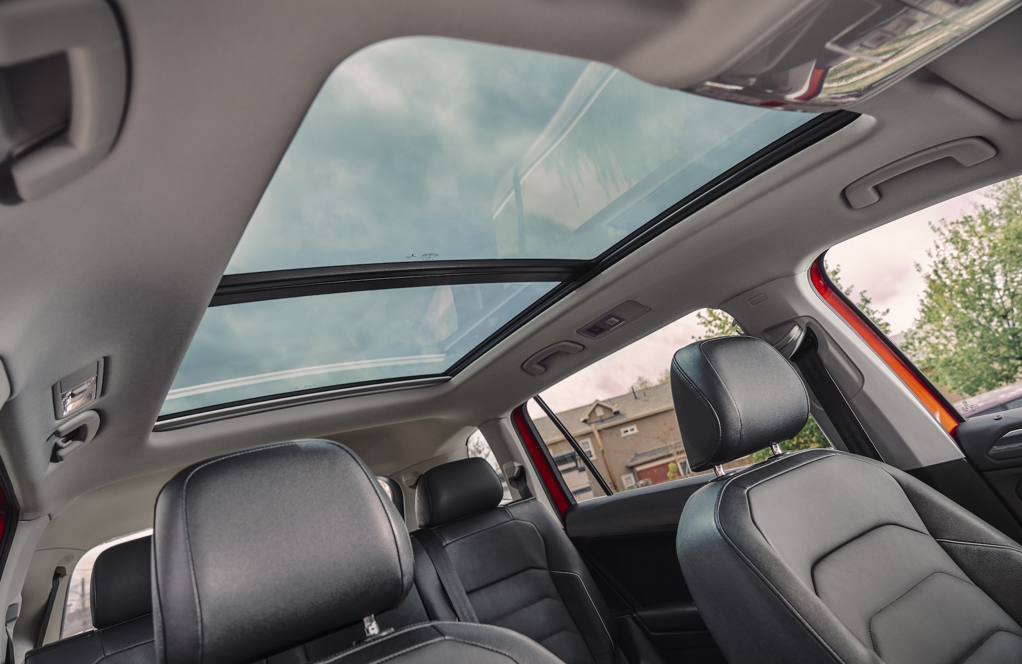 A panoramic sunroof on a 2020 Volkswagen Tiguan