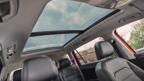 A panoramic sunroof on a 2020 Volkswagen Tiguan