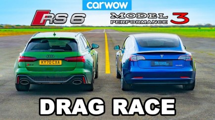Which Is Faster IRL: The Audi RS6 Avant or the Tesla Model 3 Performance?