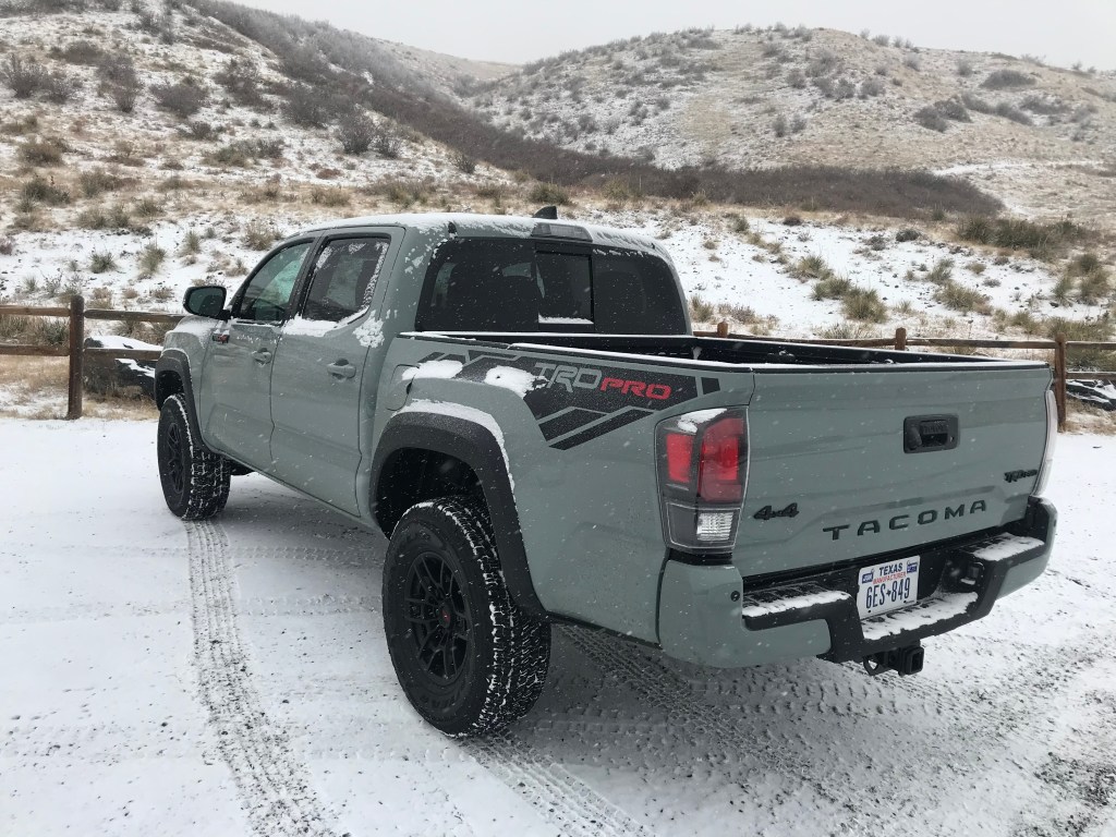 2021 Toyota Tacoma trd pro in the snow
