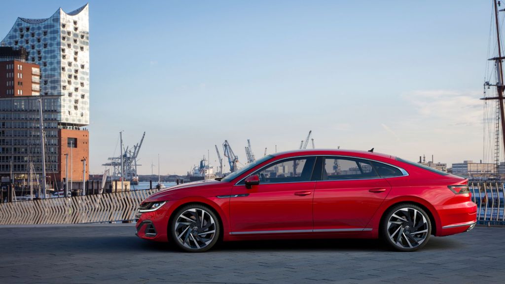 Sideview of a red 2021 Arteon.
