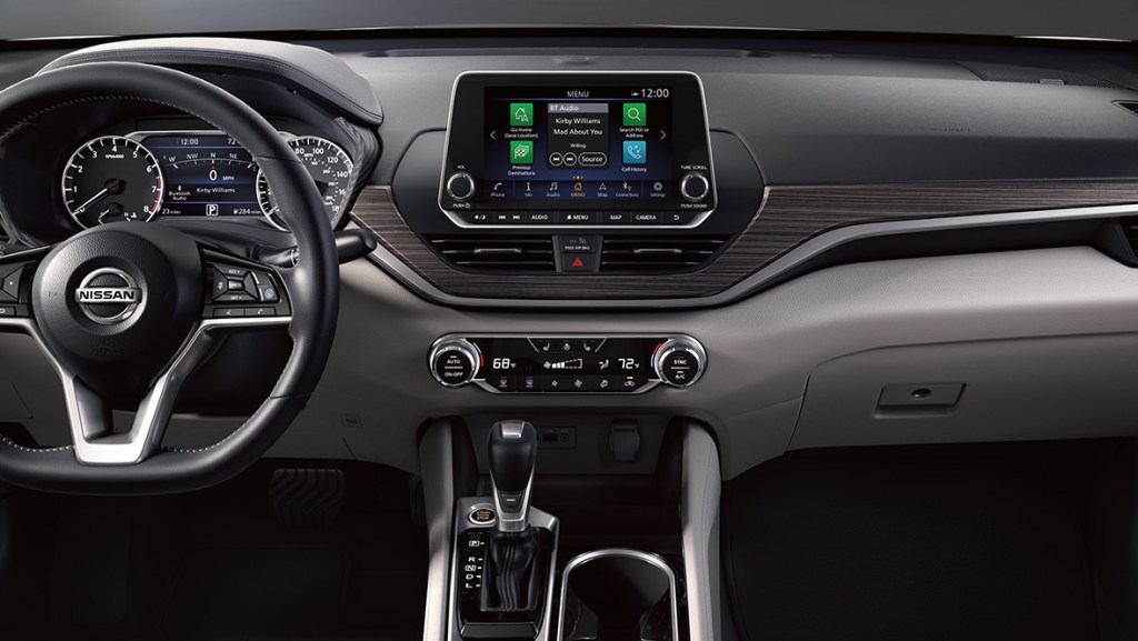 Center console of the 2021 Nissan Altima Platinum edition.