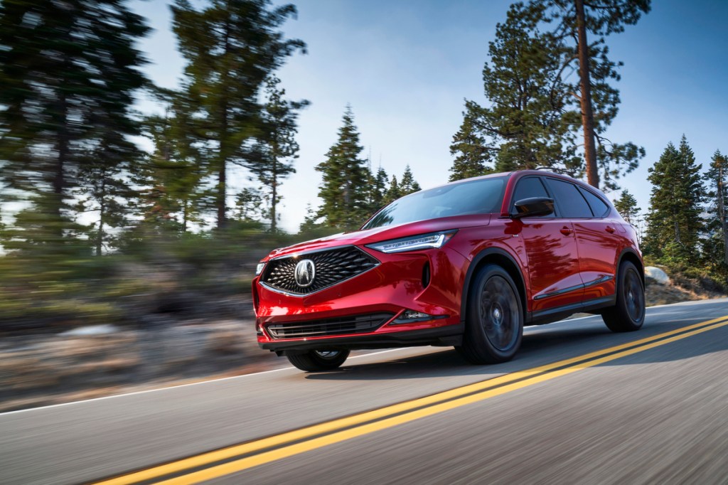 2022 Acura MDX outdoors on the road.