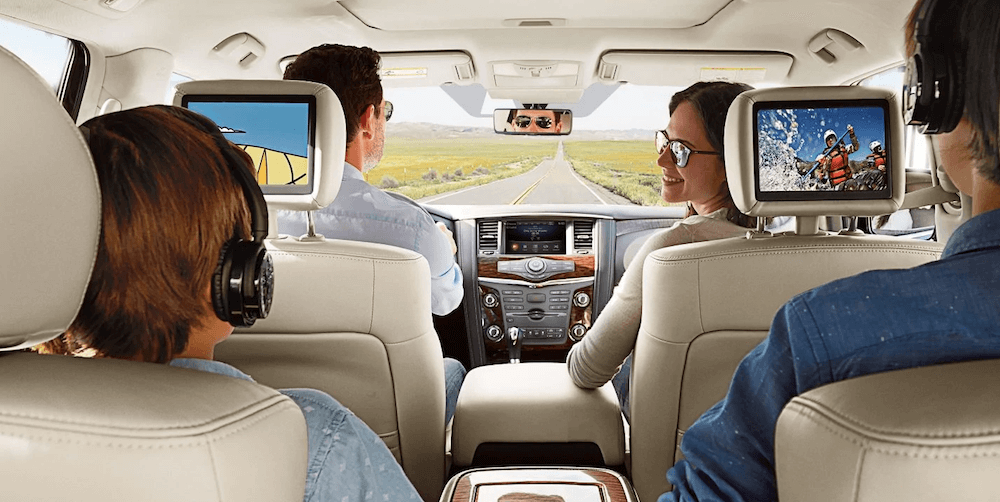 2019 Nissan Armada with a rear-seat entertainment system.