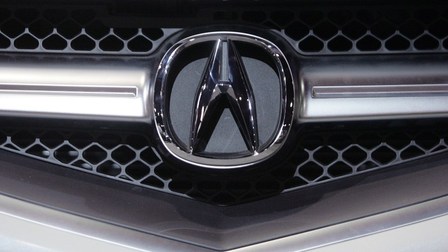 The logo for Japanese automaker Acura can be seen on the grille of a 2007 model displayed at the South Florida International Auto Show in Miami Beach, Florida, on October 14, 2006