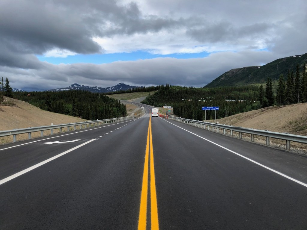 A highway or freeway runs through Denali National Park in Alaska to get drivers to the Interstate. 