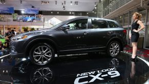 A Mazda CX-9 on display at an auto show