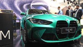 A BMW M3 car is on display during 2020 Beijing International Automotive Exhibition