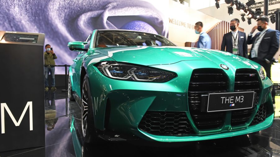 A BMW M3 car is on display during 2020 Beijing International Automotive Exhibition