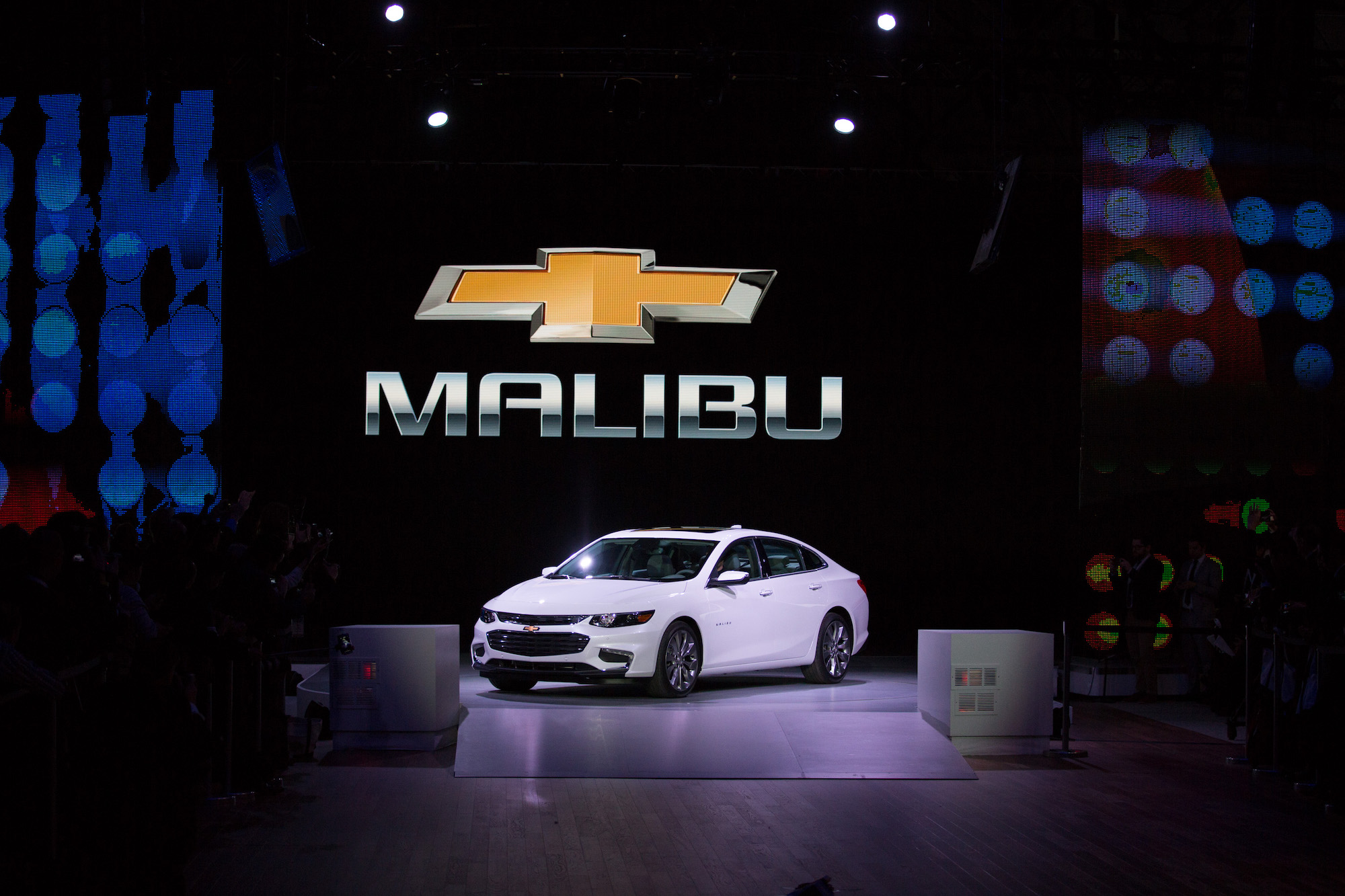 Chevrolet introduces its new Malibu (shown) and Hybrid Malibu models at the New York International Auto Show