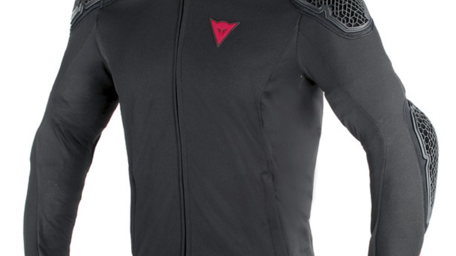 A black Dainese Pro-Armor motorcycle jacket