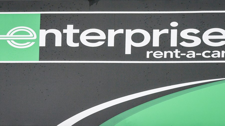 An Enterprise rental car sign in Bristol, as the company was the highest rated worldwide vehicle rental firm with 78% in an annual survey by Which? Travel magazine