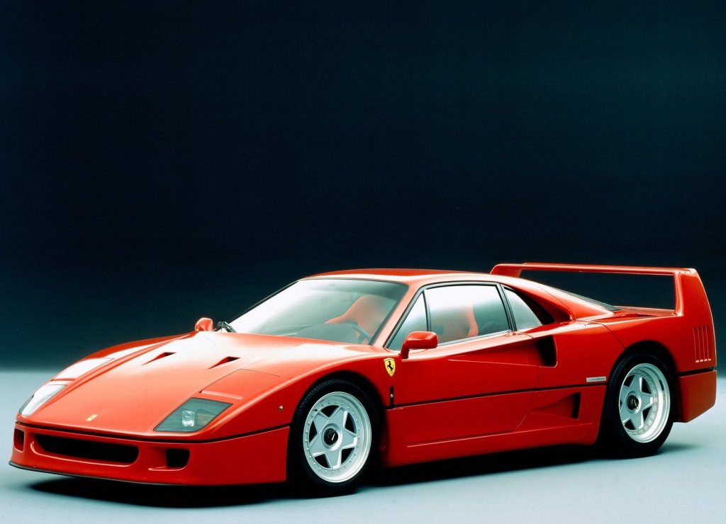 An image of a Ferrari F40 in the studio.