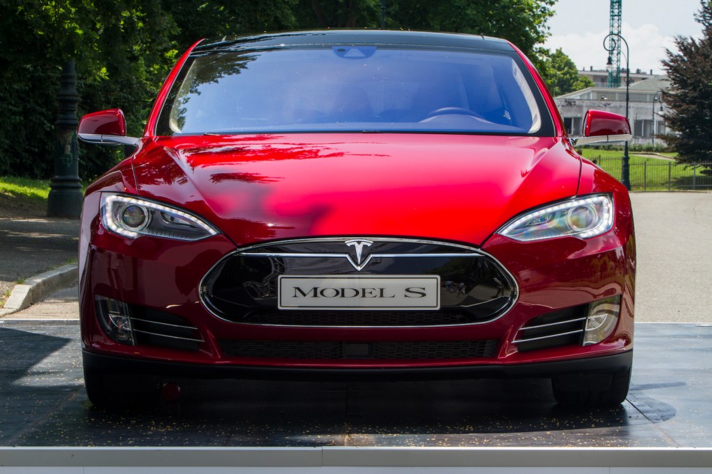 Front view of Tesla Model S