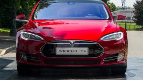Front view of Tesla Model S