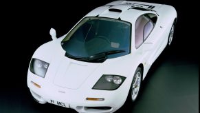 An image of a 1995 McLaren F1 in studio.
