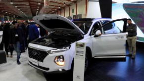 Hyundai Santa Fe is displayed at "7th International Erbil Autoshow"