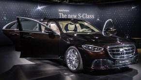The new S-Class Mercedes-Benz passenger car is presented at the new "Factory 56" assembly line at the Mercedes-Benz manufacturing plant