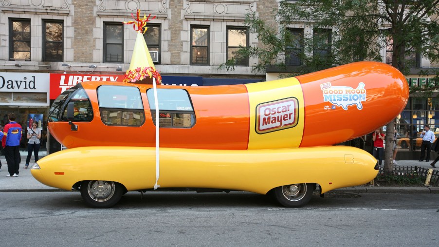 General view of atmosphere at Oscar Mayer Wienermoblie 75th birthday celebration at West 75th Street on July 18, 2011, in New York City