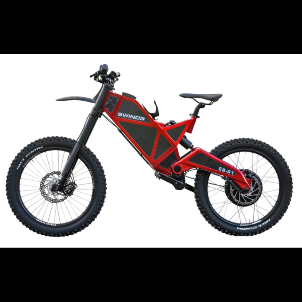A red electric bicycle called the Swind EB-01.