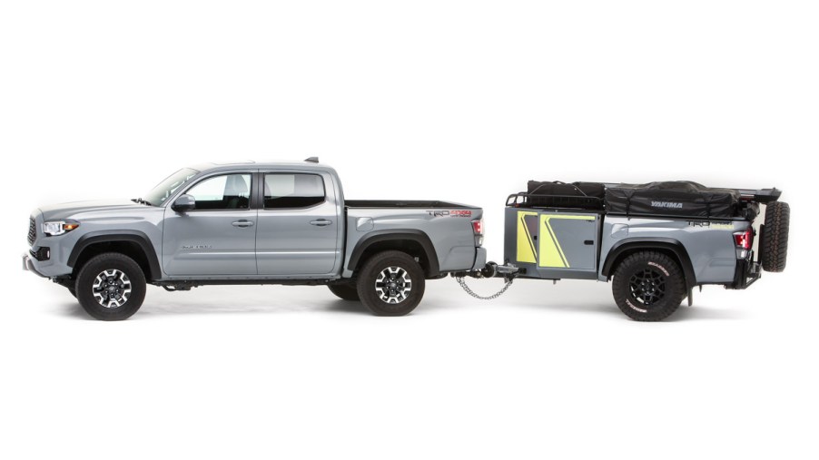 A Toyota Tacoma tows the TRD-Sport Trailer.
