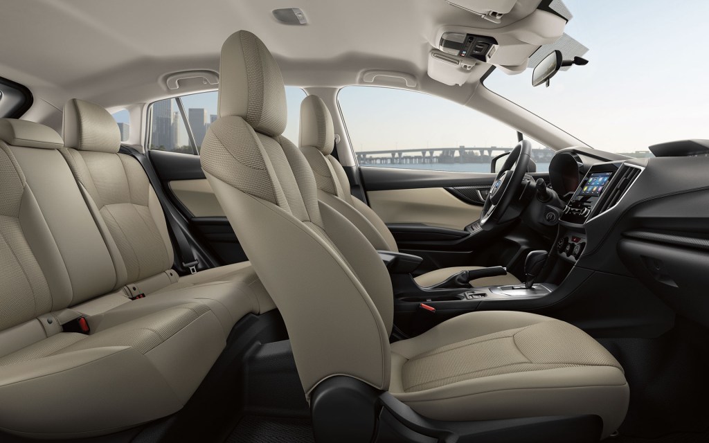 Sideview of the Subaru Impreza's interior. 