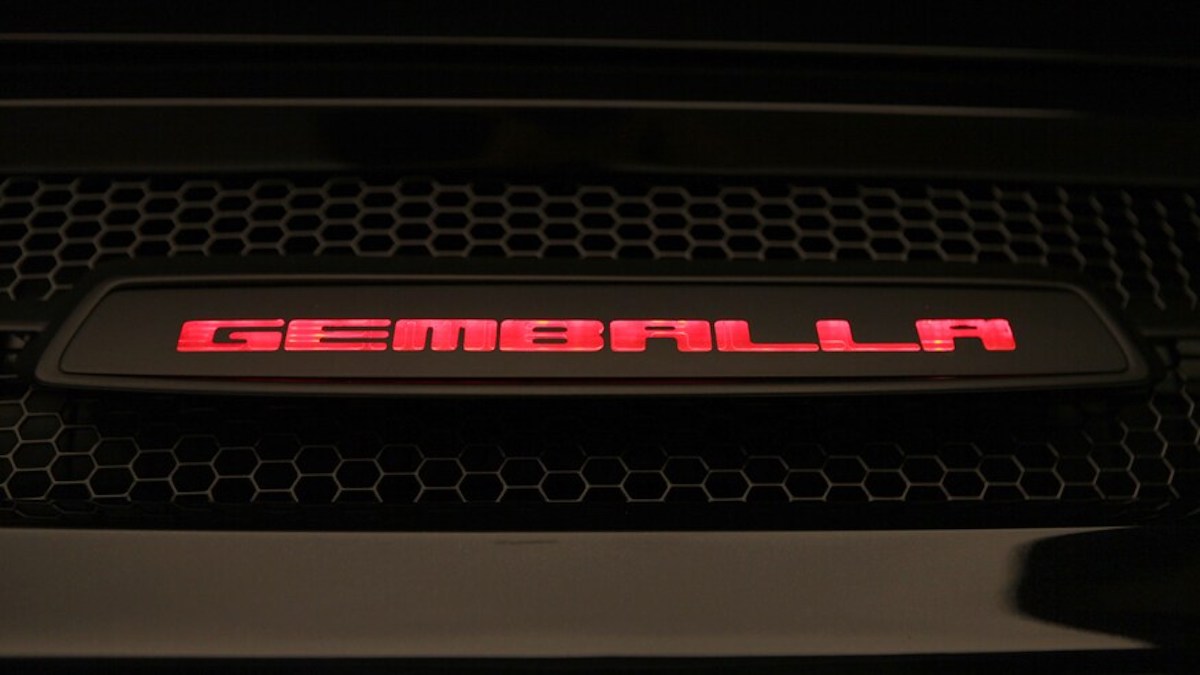 Custom Gemballa name plate on a Porsche 911 Turbo S Gemballa GTR