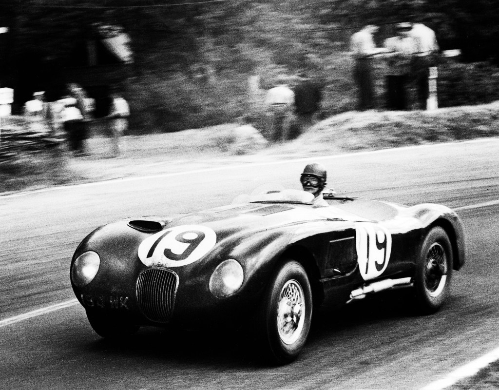 The No. 15 1953 Jaguar C-Type at Le Mans