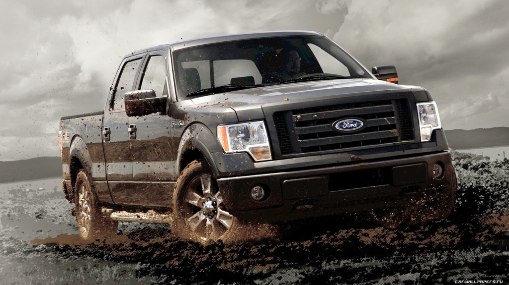 The 2010 Ford F-150 off-roading in water