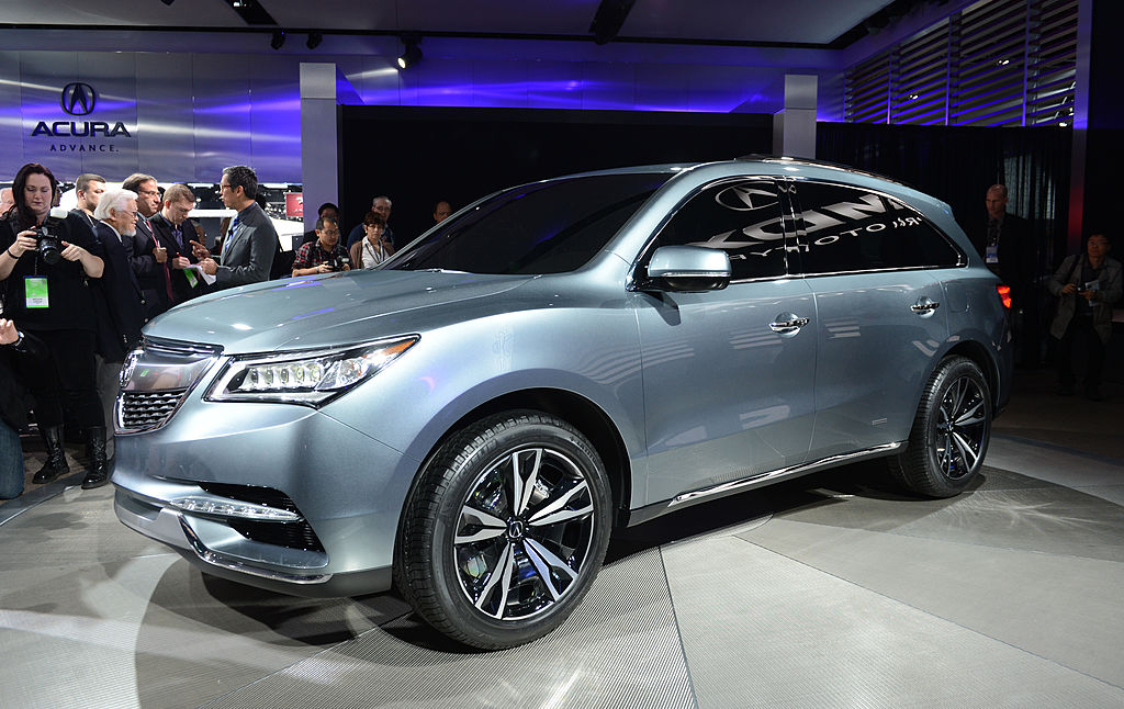 The Acura MDX Prototype is introduced at the 2013 North American International Auto Show in Detroit, Michigan, January 15, 2013. AFP PHOTO/Stan HONDA        (Photo credit should read STAN HONDA/AFP via Getty Images)