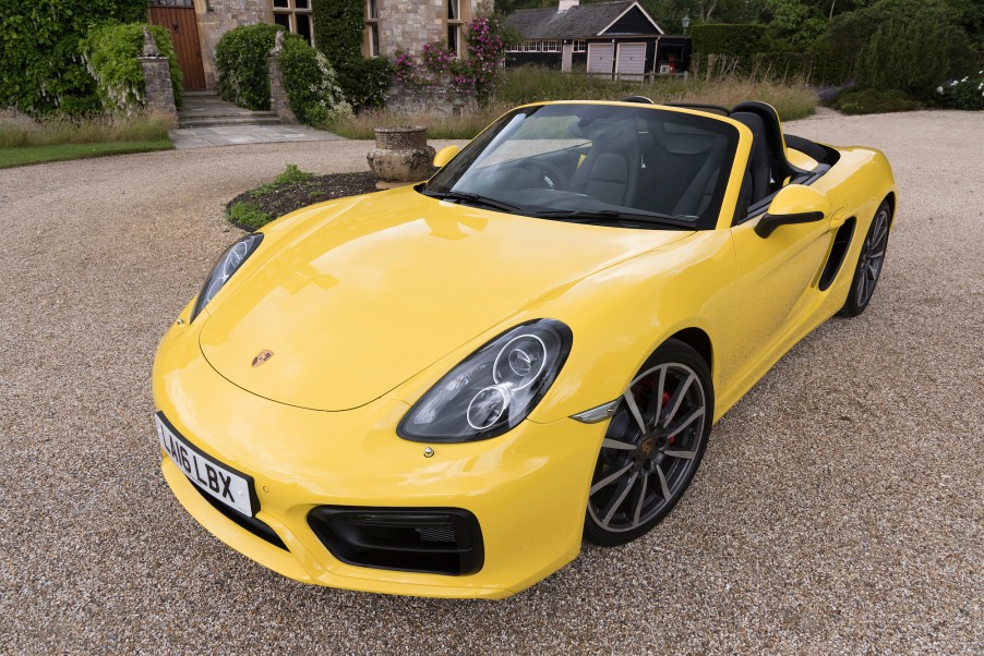 A yellow 2016 Porsche Boxster S
