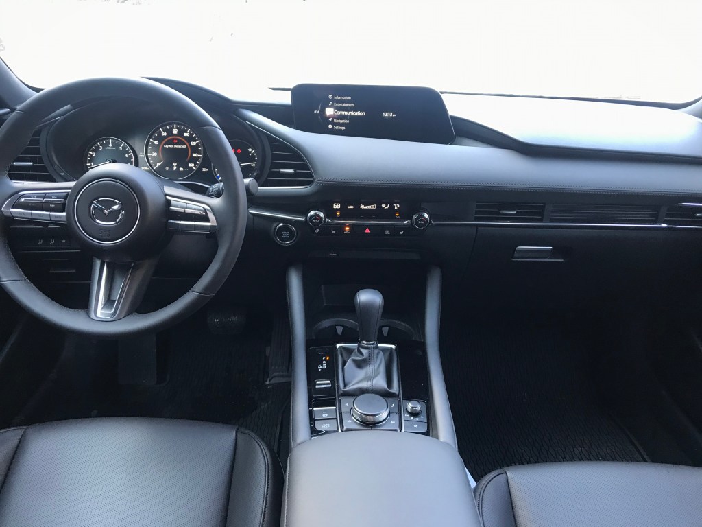 Front seats of the 2021 Mazda3.