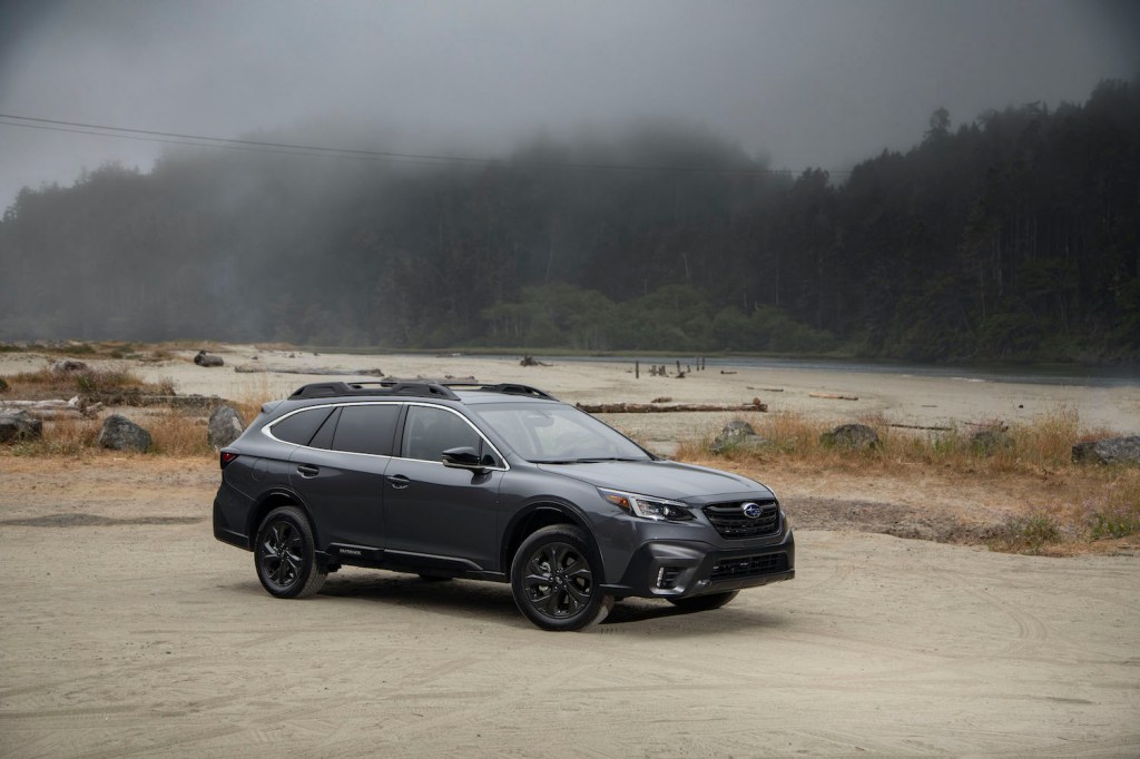 2021 Subaru Outback parked in a foggy lot