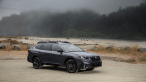 2021 Subaru Outback parked in the fog
