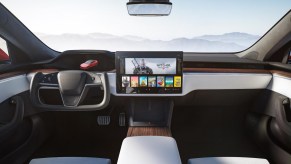 An image of the interior of a 2021 Tesla Model S.