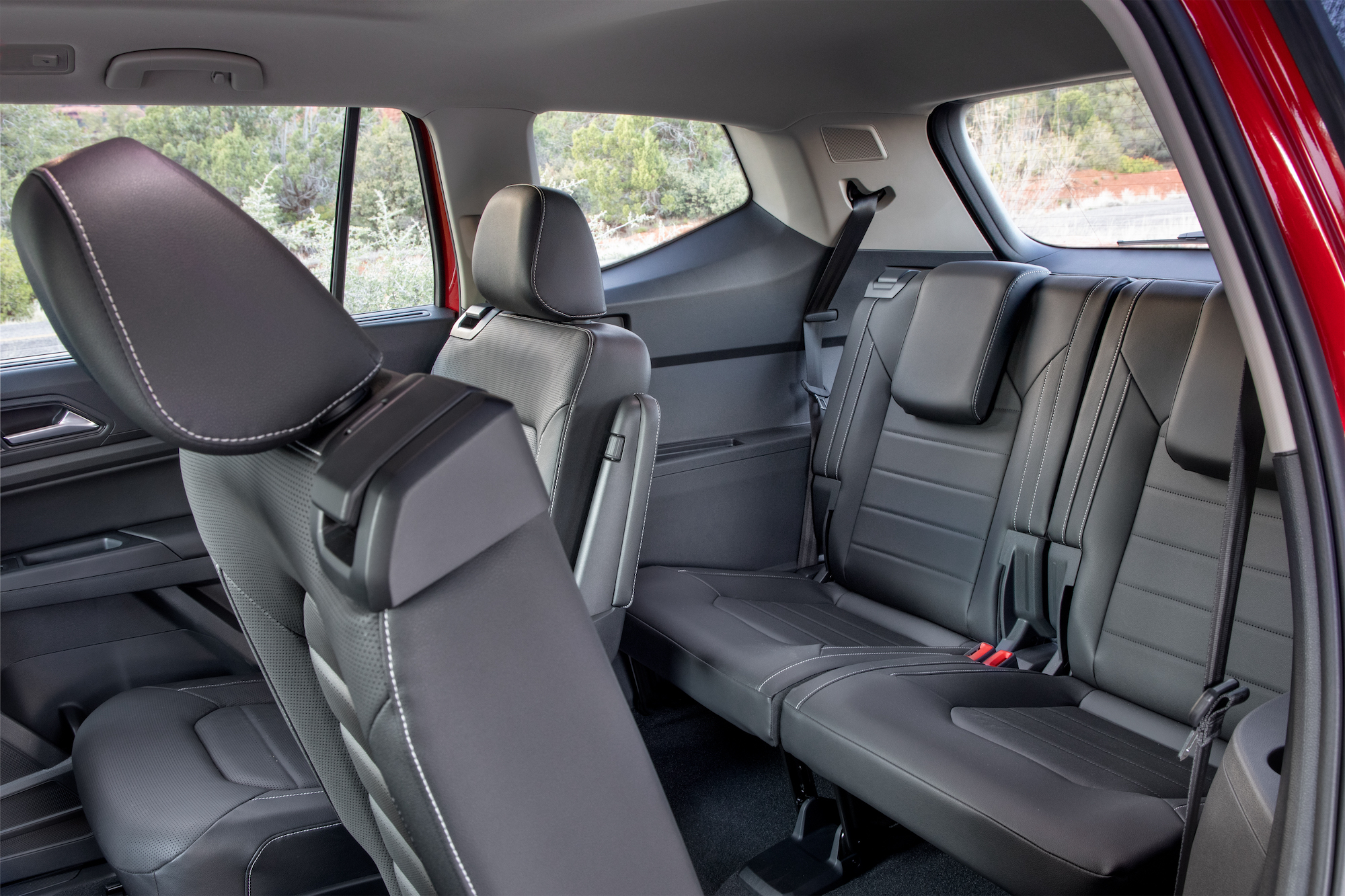 Second- and third-row seats in a 2021 Volkswagen Atlas SEL Premium 4Motion