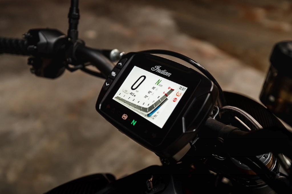 The 2022 Indian FTR R Carbon's LCD dash